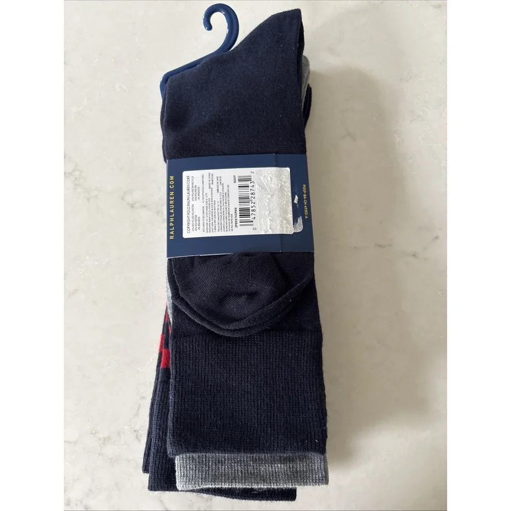 New Polo Ralph Lauren Men's 3 Pair Pack Crew Business Dress Socks  10-13